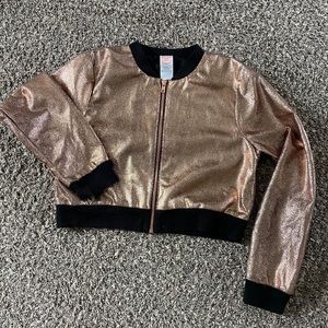 Girls sparkle bomber jacket